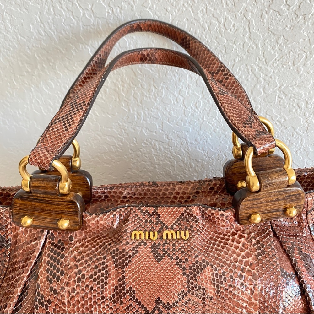Miu Miu Brown Python Tote - image 8
